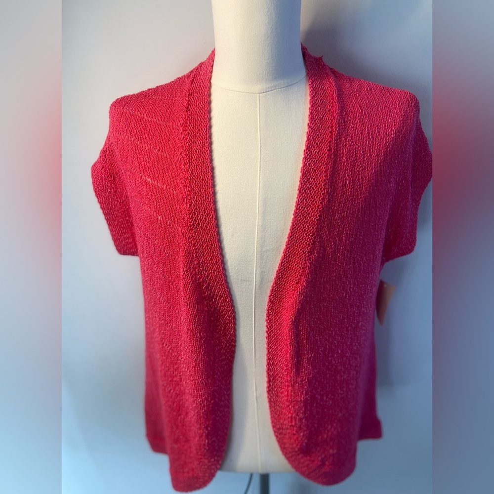 Coldwater Creek Vibrant Pink Open-Front Cardigan